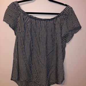 Gingham off the shoulder top